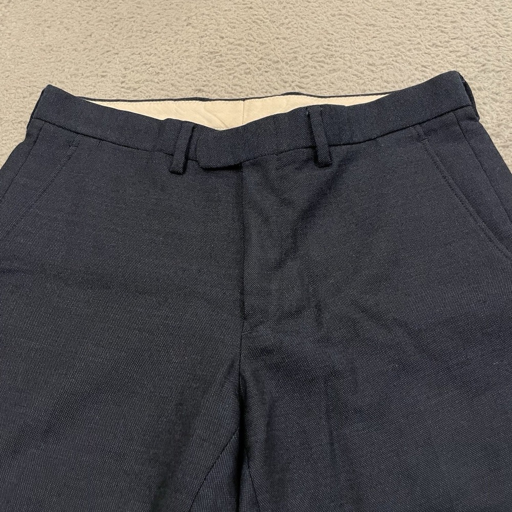 J Crew Bowery Slim Flannel Brushed‎ Wool Dress Pant Men 32x31.5 (Tag 30x32) Blue